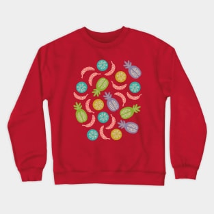 TROPICAL FRUITS WITH LOTSA DOTS in Mid-Century Vintage Colours - UnBlink Studio by Jackie Tahara Crewneck Sweatshirt